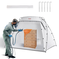 VEVOR Spray Paint Shelter, 7.5x5.2x5.2ft Φορητή σκηνή βαφής με ενσωματωμένο δάπεδο και διχτυωτή οθόνη, αναδιπλούμενος αναδυόμενος θάλαμος βαφής για έπιπλα Μεγάλος σταθμός βαφής εργαλείων DIY