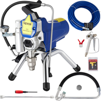 VEVOR Airless Sprayer Wall Paint Sprayer 2200W Electric Sprayer Gun Kit, 22Mpa Ρυθμιζόμενη πίεση ψεκασμού με σωλήνα 15M για τοίχο &amp; οροφή/ξύλο