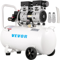 VEVOR Air Compressor 11 Gallon, Ultra Quiet Air Compressor 1 HP, Oil-free Air Compressor Steel Tank 750W, Portable Air Compressor 8 bar, Ultra Quiet Compressor για επισκευή στο σπίτι, Φούσκωμα ελαστικών