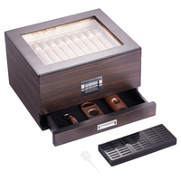 VEVOR 50 Cigar Humidor Glasstop Cedar Cigar Box Υγραντήρας &amp; υγρόμετρο &amp; συρτάρι
