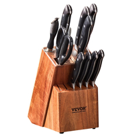 VEVOR Knife Storage Block 15 Υποδοχές, Ξύλο Acacia Universal θήκες για μαχαίρια χωρίς μαχαίρια, μεγάλη διάταξη οργάνωσης μαχαιριών κρεοπωλείου πάγκου, πολυλειτουργική βάση σχάρα μαχαιριών για εύκολη αποθήκευση στην κουζίνα