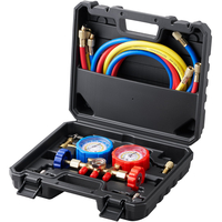 VEVOR 3-Way AC Diagnostic Gauge Gauge Ταιριάζει για ψυκτικό μέσο R134A, R22, R12, R502, Σετ μετρητή AC με εύκαμπτους σωλήνες 5 ποδών, ζεύκτες, δυνατότητα τσιμπήματος για σύστημα A/C αυτοκινήτου Συντήρηση κλιματισμού αυτοκινήτου