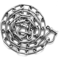 VEVOR Boat Anchor Chain από ανοξείδωτο χάλυβα Μολύβδινη αλυσίδα 1/4&quot; x 4&quot; με δύο δεσμά