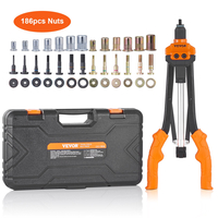 VEVOR Rivet Nut Tool, 16&quot; Rivnut Tool Kit with 13PCS Metric and SAE Mandrels, 186PCS Rivet Nuts, M3, M4, 10-24, M5, M6, 1/4-20, 8-32, 5/16-18, M8 , 3/8-16, M10, M12, 1/2-13, Semi-auto Retraction