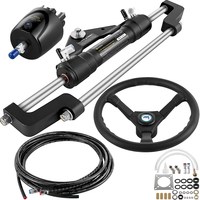 VEVOR Hydraulic Boat Steering Kit, 300HP Hydraulic Steering Hem Pump, Κύλινδρος τιμονιού από κράμα αλουμινίου, Τιμόνι 13,5\" με υδραυλικό λάστιχο τιμονιού 10\" για σύστημα διεύθυνσης σκάφους