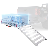 VEVOR 50 x 29,5 x 8,7 ιντσών Hitch Cargo Carrier, 500lbs Capacity Trailer Hitch Mounted Cargo Basket, Αλουμινένιο ράφι μεταφοράς αποσκευών με πτυσσόμενη ράμπα, χωράει 2&quot; Δέκτης κοτσαδόρου για SUV Truck Pickup Camping