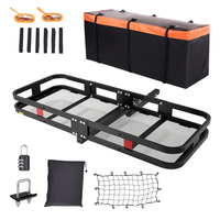 VEVOR Hitch Cargo Carrier, 60 x 24 x 6 σε αναδιπλούμενο ατσάλινο καλάθι φορτίου με κοτσαδόρο, 500 λίβρες ράφι μεταφοράς αποσκευών με αδιάβροχο σάκο φορτίου &amp; δίχτυ φορτίου, προσαρμοσμένο δέκτη κοτσαδόρου 2&quot; για παραλαβή φορτηγών SUV