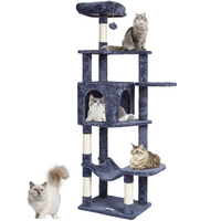 VEVOR Cat Tree 60,6&quot; Cat Tower with Cat Condo Sisal Scratching Post Dark Grey