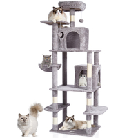 VEVOR Cat Tree 68,5&quot; Cat Tower with Cat Condos Sisal Scratching Post Ανοιχτό Γκρι