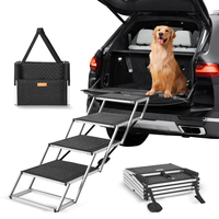 VEVOR Dog Stair for Cars Πτυσσόμενα σκαλοπάτια σκύλου 4 βημάτων Αλουμίνιο φορτία έως 250 λίβρες