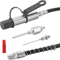 Συνδετήρας πιστολιού γράσου VEVOR, 10000 PSI υψηλής πίεσης, κλείδωμα 3 σιαγόνων, μύτη γρασαδόπιστου ταχείας απελευθέρωσης με καθαριστικό/βελόνες προέκτασης σωλήνων/εξάρτημα Zerk, Συμβατό με όλα τα γρασαδόπιστα 1/8" NPT εξαρτήματα