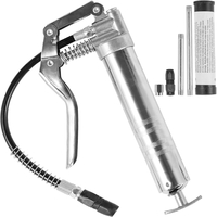 Γράσο πιστόλι VEVOR Pistol Grip, 3500 PSI, 4 OZ / 120 CC χωρητικότητας Heavy Duty Professional Grease Gun, με εύκαμπτο σωλήνα 11,65 ιντσών, 2 μαύρους επίπεδους συνδέσμους, 1 ενισχυμένο ακροφύσιο και 2 άκαμπτους μεταλλικούς σωλήνες