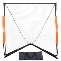 VEVOR Lacrosse Goal, 6&#039; x 6&#039; Lacrosse Net, Φορητό γκολ λακρός με τσάντα μεταφοράς, Fiberglass Rod Backyard Lacrosse Training Equipment, Easy Setup Collegiate Goal, Ιδανικό για προπόνηση ενηλίκων νέων