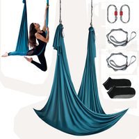 VEVOR Aerial Yoga Hammock &amp; Swing, 5,5 Yards, Aerial Yoga Starter Kit με 100gsm Nylon Fabric, Full Rigging Hardware &amp; Easy Set-up Guide, Antigravity Flying for All Levels Fitness Bodybuilding, Green