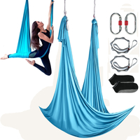 VEVOR Aerial Yoga Hammock &amp; Swing, 5,5 Yards, Aerial Yoga Starter Kit με 100gsm Nylon Fabric, Full Rigging Hardware &amp; Easy Set-up Guide, Antigravity Flying for All Levels Fitness Bodybuilding, Blue