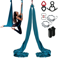 VEVOR Aerial Silk &amp; Yoga Swing, 8,7 Yards, Aerial Yoga Hammock Kit με 100gsm Nylon Fabric, Full Rigging Hardware &amp; Easy Set-up Guide, Antigravity Flying for All Levels Fitness Bodybuilding, Green