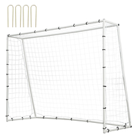 VEVOR Soccer Rebound Trainer, 8x6FT Iron Soccer Training Equipment, Sports Football Rebounder Wall με δίχτυ και γκολ διπλής όψης, ιδανικό για εξάσκηση στην πίσω αυλή, ατομική προπόνηση, πάσα