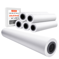 Χαρτί VEVOR ευρείας μορφής Plotter Paper 6 Rolls 24 in x 150 ft CAD Bond Rolls