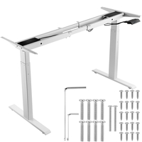 VEVOR Standing Desk Frame Dual Motor, Ρυθμιζόμενο ύψος 27,6&quot;-46,1&quot; &amp; 43,3&quot;-70,1&quot; μήκος Ηλεκτρικά πόδια γραφείου υπολογιστή, Εργονομική βάση σταθμού εργασίας DIY για το σπίτι και το γραφείο (μόνο λευκό πλαίσιο)