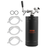 VEVOR Pressurized Growler Mini Beer Keg Draft Beer Growler Home 128Oz 4L Μαύρο