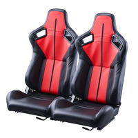 Ρυθμιζόμενη αγωνιστική καρέκλα VEVOR 2 Racing Seat με δέρμα PVC &amp; Slider Q235B
