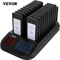 VEVOR Restaurant Pager 20 Coasters Paging System Max 98 Nursery Pager Ασύρματο σύστημα κλήσεων σε ουρά τηλεειδοποίησης με 3 λειτουργίες κλήσης Οθόνη αφής για φορτηγό, εκκλησία, κλινική και καφετέρια σε κοινωνική απόσταση
