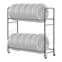 VEVOR Rolling Tire Storage Rack 2-Shelf Tire Holder μέχρι 12 Standard ελαστικά