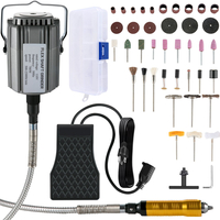 VEVOR Flex Shaft Grinder 780W Rotary Tool 500-23000RPM Rotary Carver with 1/4&quot; 3-Jaw Chuck &amp; Stepless Speed ​​Foot Hanging Grinding Machine 131PCS Accessories for Jewelry Polishing Grinding DIY