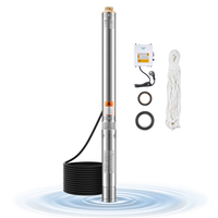 VEVOR 550W Βυθισμένη αντλία βαθιάς πηγαδιού Αντλία νερού από ανοξείδωτο χάλυβα 210ft 65L/min