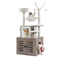 VEVOR Large Cat Tree Box Box Περίβλημα 2-σε-1 Cat Tower Εσωτερικό Play House για γάτες