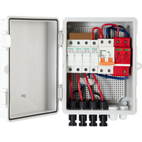 VEVOR PV Combiner Box, 4 String, Solar Combiner Box με ονομαστική ασφάλεια ρεύματος 15A, διακόπτη 63A, Lightning Arreste και Solar Connector, για On/Off Grid Solar Panel System, IP65 Waterproof