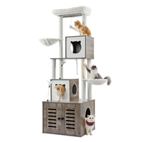 VEVOR Large Cat Tree Box Box Περίβλημα 2-σε-1 Cat Tower Εσωτερικό Play House για γάτες