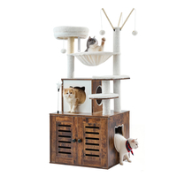 VEVOR Large Cat Tree Box Box Περίβλημα 2-σε-1 Cat Tower Εσωτερικό Play House για γάτες
