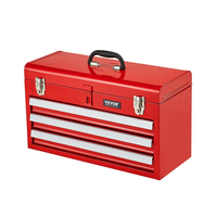 VEVOR Tool Box 20,5 ιντσών Portable Metal Tool Box 3 Drawers Tool Organizer Κόκκινο