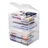 Scrapbook Paper Storage 6 Pack Στοιβαζόμενα πλαστικά κουτιά επιτραπέζιων παιχνιδιών Καθαρή θήκη
