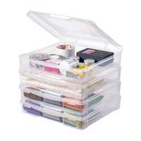 Scrapbook Paper Storage 4 Pack Στοιβαζόμενα πλαστικά κουτιά επιτραπέζιων παιχνιδιών Καθαρή θήκη