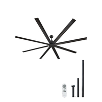 VEVOR 244 cm Ανεμιστήρας Οροφής Αλουμινίου Χωρίς Φωτεινό Τηλεχειριστήριο DC Motor Μαύρο