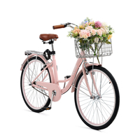 VEVOR ποδήλατο Cruiser 26 ιντσών 1-ταχύτητα Pink Beach Cruiser ποδήλατο με καλάθι