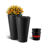 VEVOR Tall Planter Σετ με 2 στρογγυλές κωνικές γλάστρες φυτών 24 in για εξωτερικούς χώρους εσωτερικού χώρου