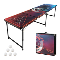 VEVOR 2,4 m Φορητό Beer Pong Tailgate Επιτραπέζιο Party Game Λαβή μεταφοράς LED