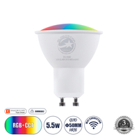 GloboStar® 60487 Έξυπνο Σποτ LED GU10 MR16 Smart Home Wifi  5.5W 550lm 120° AC 220-240V IP20 Φ5 x Υ6.5cm RGB+CCT - Εναλλαγή Φωτισμού & Dimming μέσω Εφαρμογής Tuya - Bridgelux Chip - 3 Χρόνια Εγγύηση GloboStar® 60487 Έξυπνο Σποτ LED GU10 MR16 Smart Home Wifi  5.5W 550lm 120° AC 220-240V IP20 Φ5 x Υ6.5cm RGB+CCT - Εναλλαγή Φωτισμού & Dimming μέσω Εφαρμογής Tuya - Bridgelux Chip - 3 Χρόνια Εγγύηση