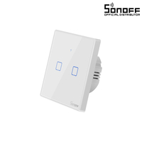 GloboStar® 80131  SONOFF T2EU2C-RF - 433MHz Wireless Smart Wall Touch Button Switch AC 100-240V Max 4A (2A/Way) 2 Way - RF Series GloboStar® 80131  SONOFF T2EU2C-RF - 433MHz Wireless Smart Wall Touch Button Switch AC 100-240V Max 4A (2A/Way) 2 Way - RF Series