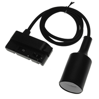 GloboStar S-40056 Διφασικός Connector 3 Καλωδίων με 1 Μέτρο Υφασμάτινο Καλώδιο και Ντουί E27 για Μαύρη Ράγα Οροφής GloboStar S-40056 Διφασικός Connector 3 Καλωδίων με 1 Μέτρο Υφασμάτινο Καλώδιο και Ντουί E27 για Μαύρη Ράγα Οροφής