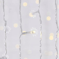 ΚΟΥΡΤΙΝΑ, 500 FLASH LED 5mm, 31V ΜΕΤΑΣΧΗΜΑΤΙΣΤΗ, 4 ΕΠΕΚΤΑΣΕΙΣ ΩΣ 3 ΣΕΤ, ΔΙΑΦΑΝΟ PVC ΚΑΛΩΔΙΟ, ΘΕΡΜΑ ΛΕΥΚΑ LED, 300x250cm, ΠΡΟΕΚΤΑΣΗ ΠΑΡΟΧΗΣ 3m, ΙΡ44