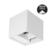 ΑΠΛΙΚΑ ΤΟΙΧΟΥ ΑΛΟΥΜΙΝΙΟΥ CUBE ΛΕΥΚΗ 10W 3CCT 100X100X100 mm ME GLASS DIFUSER ARTE ILLUMINA