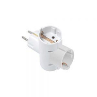 Αντάπτορας σούκο λευκός ταφ με 3 πρίζες / 040005