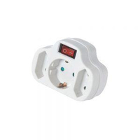 Αντάπτορας ταφ λευκός με 3 πρίζες (1 σούκο και 2 διπολικές) και διακόπτη / 040001