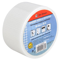 Γάζα ρωγμών-γυψοσανίδας 90mx50mm λευκή για εσωτερική και εξωτερική ενίσχυση σύνδεσης αρμών και ρωγμών, με αντοχή στη θερμότητα -35-+90°C GLASS FIBRE / 85839050