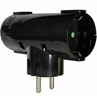 ELP36202 | ΑΝΤΑΠΤOΡΑΣ ΤΥΠΟΥ Ͱ SCHUKO → 2Θ SCHUKO max:3680W IP20 ΜΑΥΡΟ