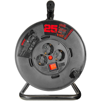 ELP43252 | ΜΠΑΛΑΝΤΕΖΑ ΚΑΡΟΥΛΙ ΠΛΑΣΤΙΚΟ 3Θ x16A +ΔΙΑΚ.+ΚΑΛ.25mt IP20 ΜΑΥΡΟ